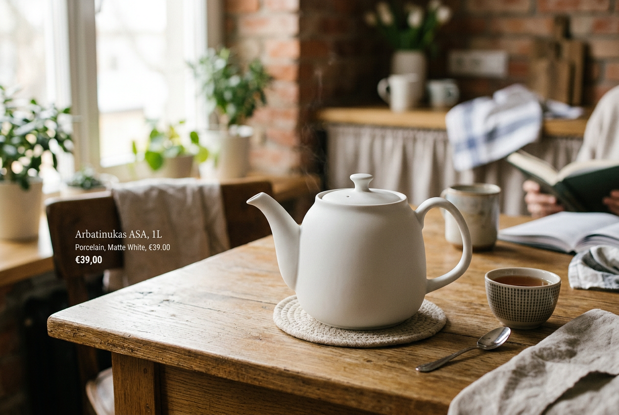 Puodelis su medine lėkštute rožinis 0.33 L, IITTALA